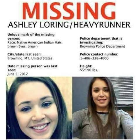 ashley heavyrunner missing|Ashley Loring HeavyRunner Vanished in 2017, Cared About。